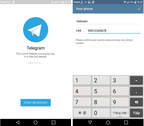 Cách đăng ký sử dụng telegram từ điện thoại